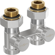 Mexen vanne de radiateur bicanal DN50, droit 1/2"x3/4", nickel - W912-012-01
