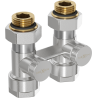 Mexen vanne de radiateur à deux tubes DN50, droite 1/2"x16 mm, nickel - W912-016-01
