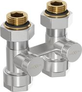 Mexen Uni-Term robinet de radiateur à deux tubes DN50, droit 1/2"x16 mm, nickel - W912-016-01