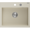 Mexen Oscar évier en granit 1 bac 580 x 490 mm, beige, siphon chromé - 6519581000-69