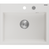 Mexen Oscar évier en granit 1 bac 580 x 490 mm, blanc, siphon chromé - 6519581000-20