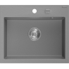 Mexen Oscar évier en granit 1 bac 580 x 490 mm, gris, siphon chromé - 6519581000-71
