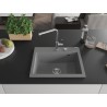 Mexen Oscar Évier en granit 1 bassin 580 x 490 mm, gris, siphon chromé - 6519581000-71