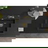 Mexen Oscar évier en granit 1 bac 580 x 490 mm, noir/argent métallisé, siphon doré - 6519581000-73-G