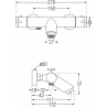 Mexen Kai robinet de bain thermostatique, gris pistolet brossé - 77300-66