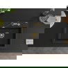 Mexen Oscar évier en granit 1 bac 580 x 490 mm, noir/doré métallisé, siphon doré - 6519581000-75-G