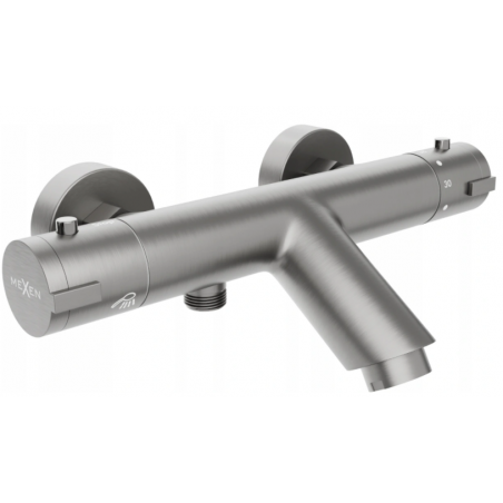 Mexen Kai robinet de bain thermostatique, gris pistolet brossé - 77300-66