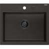 Mexen Oscar évier en granit 1-bassin 580 x 490 mm, noir/or métallisé, siphon noir - 6519581000-75-B