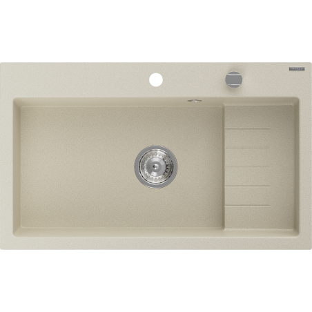 Mexen Omar évier en granit 1 bac 800 x 480 mm, beige, siphon chromé - 6520801005-69