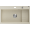 Mexen Omar évier en granit 1 bac 800 x 480 mm, beige, siphon chromé - 6520801005-69