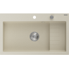 Mexen Omar évier en granit 1 cuve 800 x 480 mm, beige, siphon chromé - 6520801005-69
