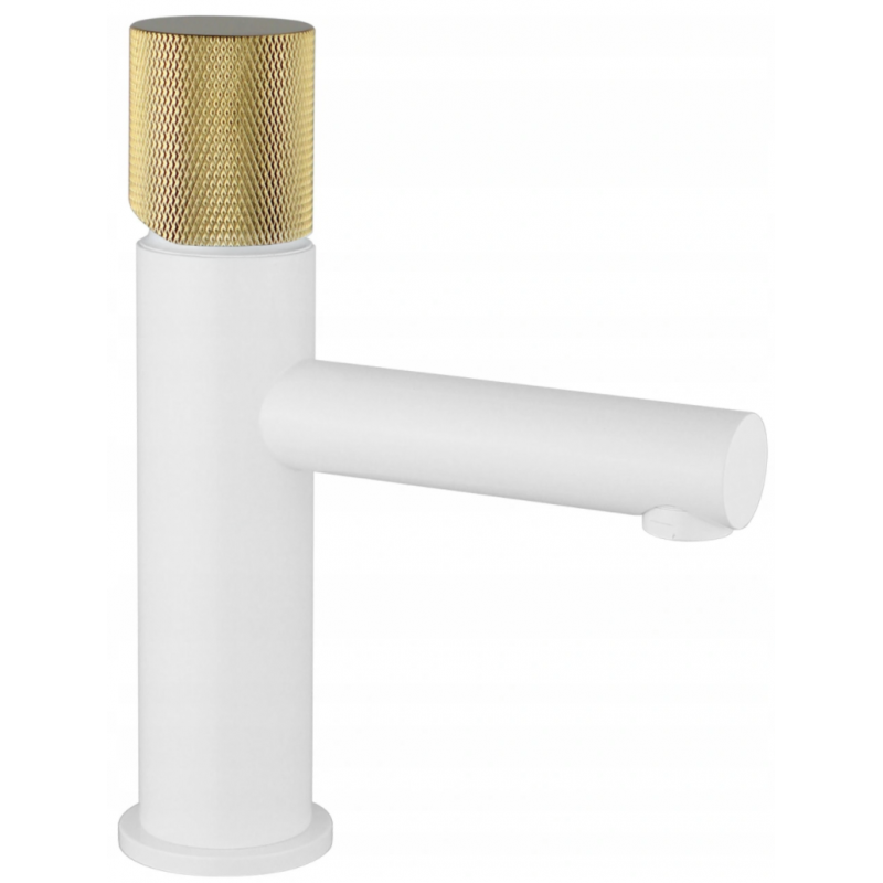 Mexen Elba One robinet de lavabo, Blanc/Or - 74101-25