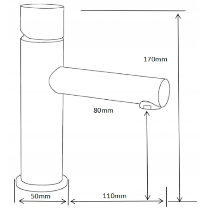 Mexen Elba One robinet de lavabo, gris pistolet brossé - 74101-66
