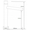 Mexen Elba One robinet de lavabo haut, Blanc/Chrome - 74111-22
