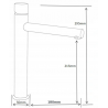 Mexen Elba One robinet de lavabo haut, Blanc/Or - 74111-25