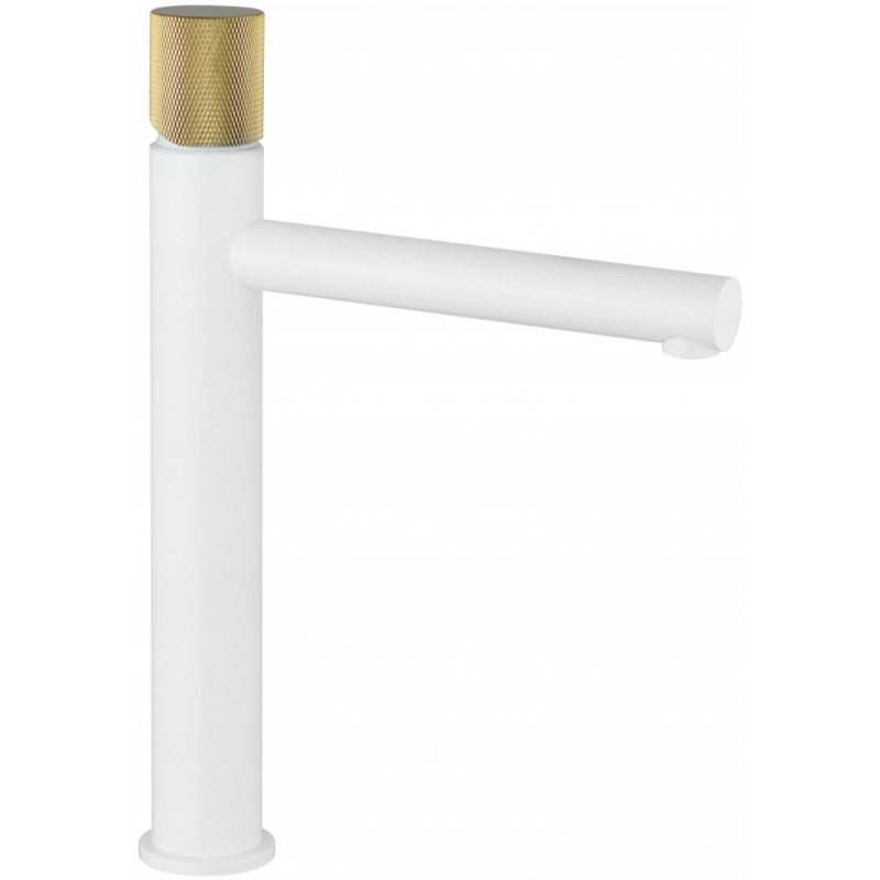 Mexen Elba One robinet de lavabo haut, Blanc/Or - 74111-25