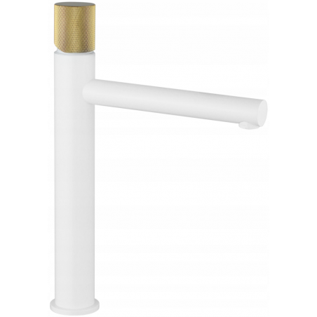 Mexen Elba One robinet de lavabo haut, Blanc/Or - 74111-25