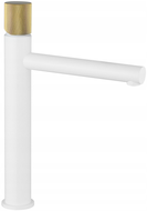 Mexen Elba One robinet de lavabo haut, Blanc/Or - 74111-25