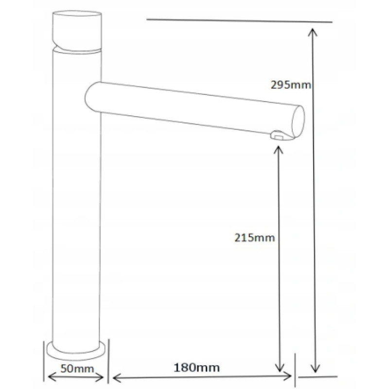 Mexen Elba One robinet de lavabo haut, gris canon brossé - 74111-66