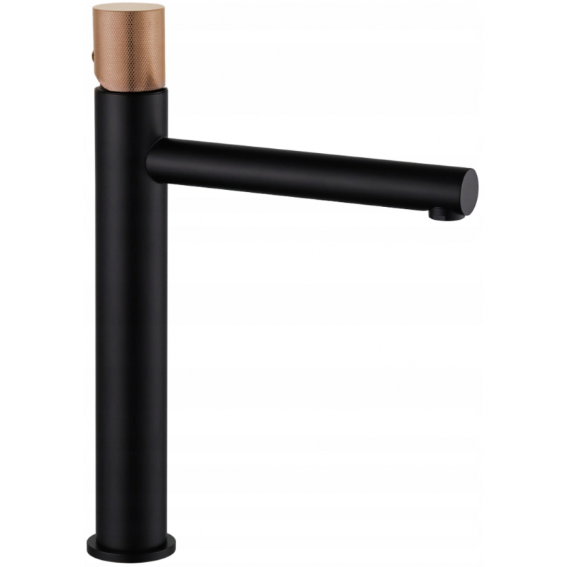 Mexen Elba One robinet de lavabo haut, Noir/Or rose - 74111-76