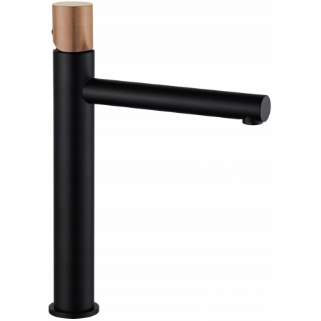 Mexen Elba One robinet de lavabo haut, Noir/Or rose - 74111-76