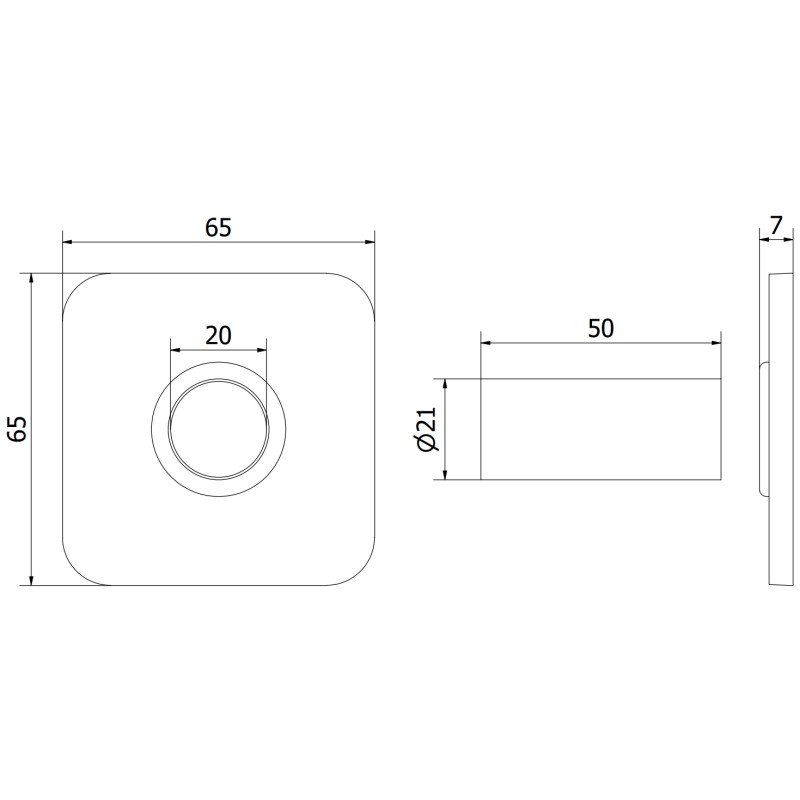 Mexen 1S kit de finition simple pour radiateur, chromé - W909-000-01