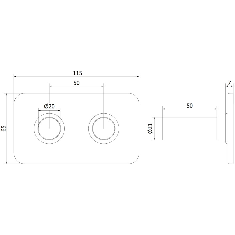 Mexen 2S kit de finition double pour radiateur, doré - W910-000-50