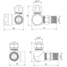 Mexen vannes de radiateur axiales, chrome - W903-000-01