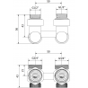 Mexen vanne de radiateur bitube DN50, angulaire 1/2"x3/4", nickel  - W911-012-01