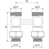 Mexen vanne de radiateur bicanal DN50, droit 1/2"x3/4", nickel - W912-012-01