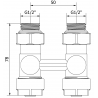 Mexen vanne de radiateur deux tubes DN50, droit 1/2"x16 mm, nickel - W912-016-01
