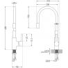 Mexen Flex robinet de cuisine, Chrome/Noir - 670900-07