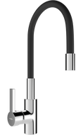 Mexen Flex robinet de cuisine, Chrome/Noir - 670900-07