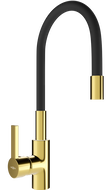 Mexen Flex robinet de cuisine, Or/Noir - 670900-57