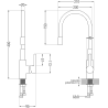 Mexen Flex robinet de cuisine, Or/Noir - 670900-57