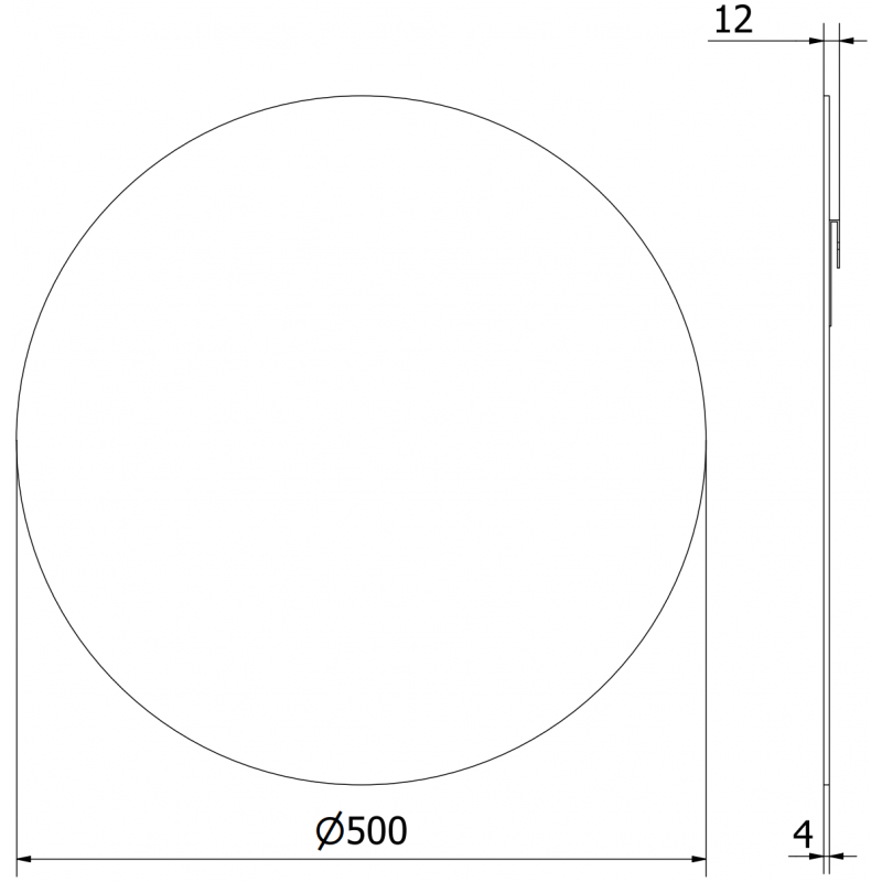 Mexen Alto miroir de salle de bain rond 50 cm - 9853-050-050-000-00