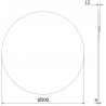 Mexen Alto miroir rond de salle de bain 50 cm - 9853-050-050-000-00