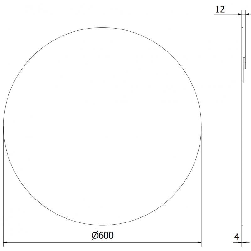 Mexen Alto miroir de salle de bain rond 60 cm - 9853-060-060-000-00