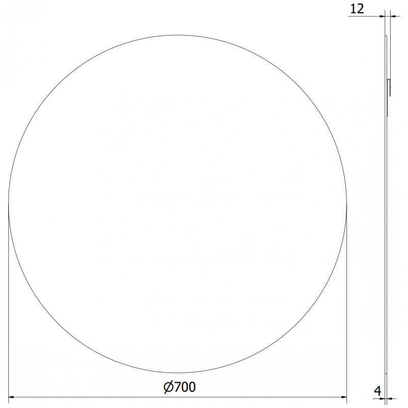 Mexen Alto miroir de salle de bain rond 70 cm - 9853-070-070-000-00