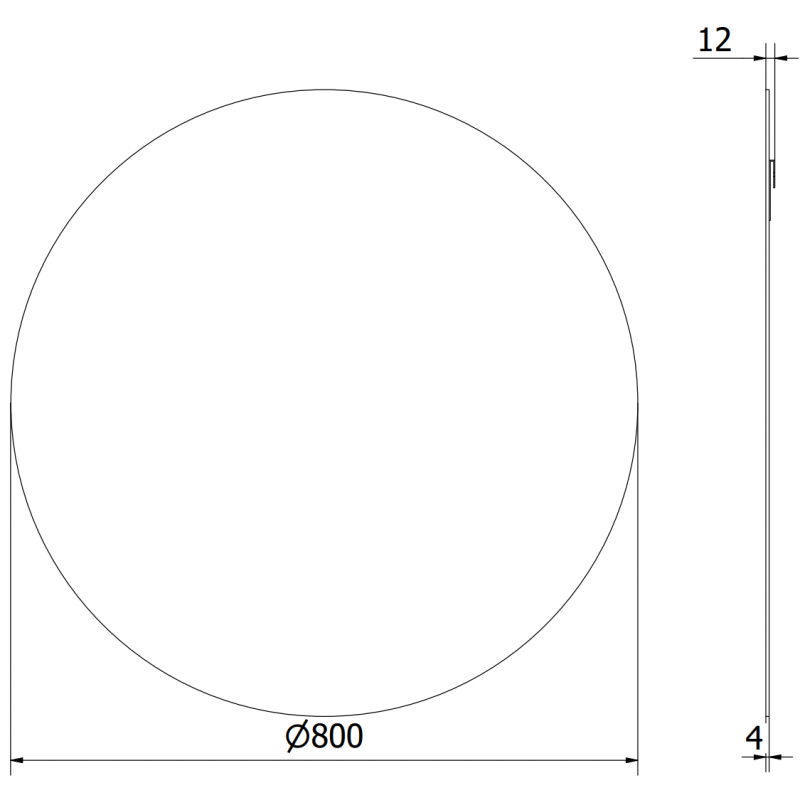Mexen Alto miroir de salle de bain rond 80 cm - 9853-080-080-000-00