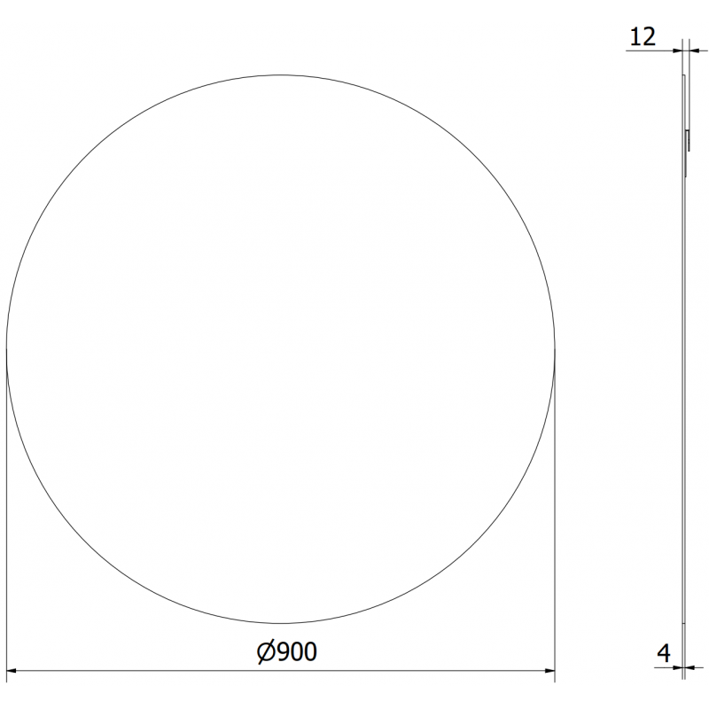 Mexen Alto miroir de salle de bains rond 90 cm - 9853-090-090-000-00