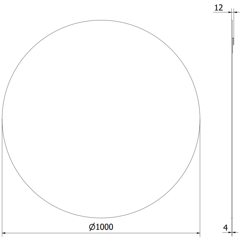Mexen Alto miroir de salle de bains rond 100 cm - 9853-100-100-000-00