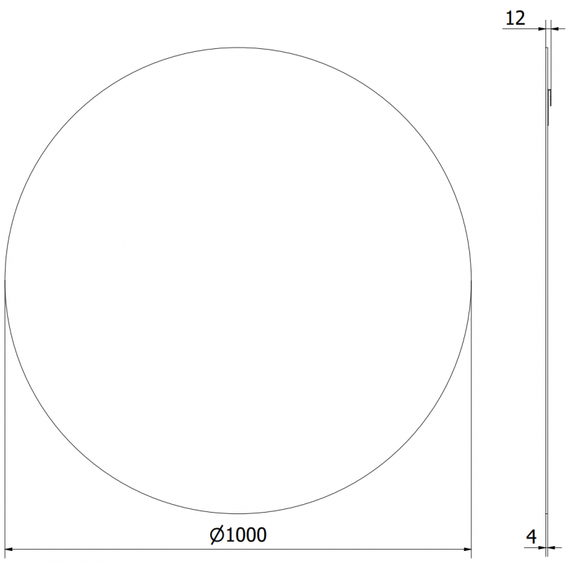 Mexen Alto miroir rond de salle de bain 100 cm - 9853-100-100-000-00