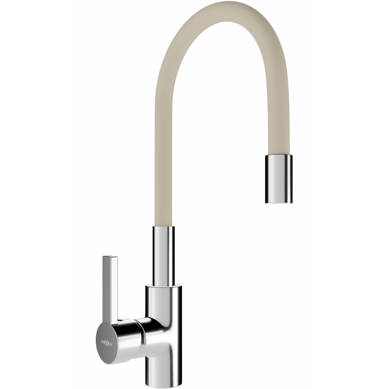 Mexen Flex robinet de cuisine, Chrome/Beige - 670900-09