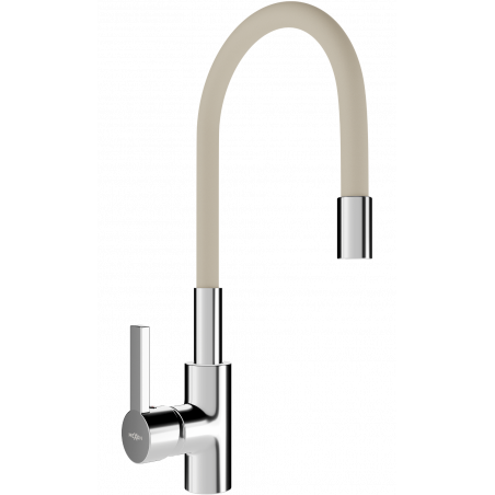 Mexen Flex robinet de cuisine, Chrome/Beige - 670900-09