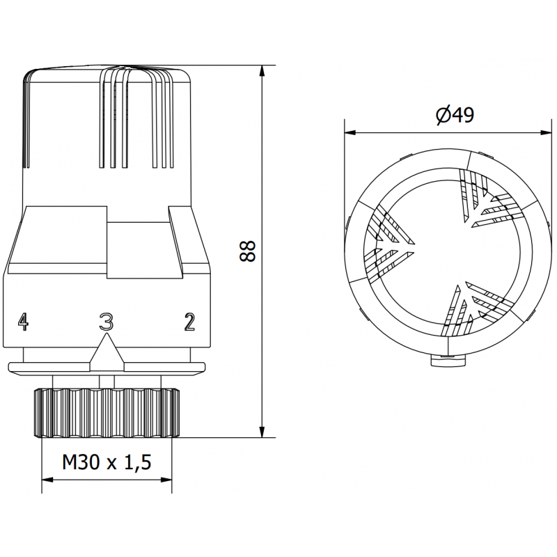 Mexen Uni-Term tête thermostatique pour radiateur, blanche - W908-002-20