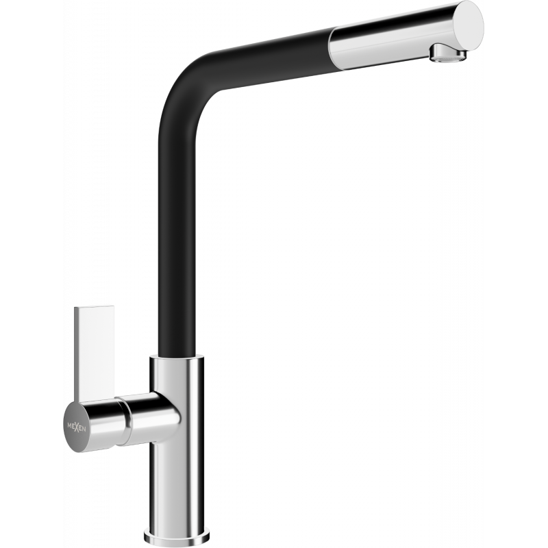 Mexen Flora robinet de cuisine, Chrome/Noir - 670401-07
