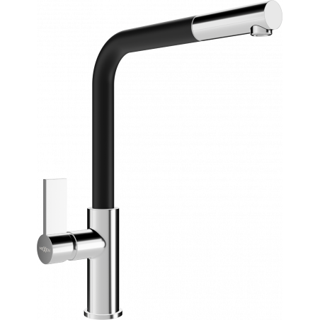 Mexen Flora robinet de cuisine, Chrome/Noir - 670401-07