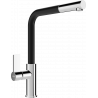 Mexen Flora robinet de cuisine, Chrome/Noir - 670401-07