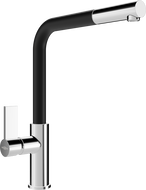 Mexen Flora robinet de cuisine, Chrome/Noir - 670401-07